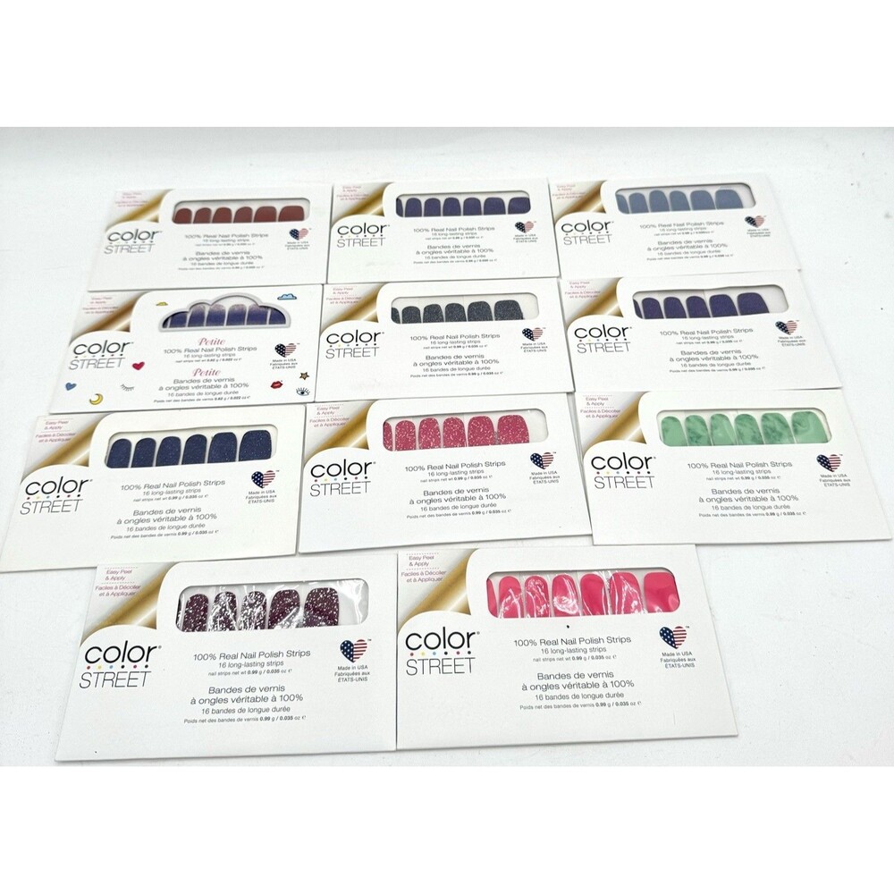 Color Street Nail Strips Lot 11 Packs Assorted Colors